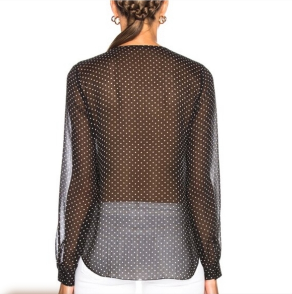 L’AGENCE Tabitha ruffles blouse size XS black/ ivory - Picture 4 of 7